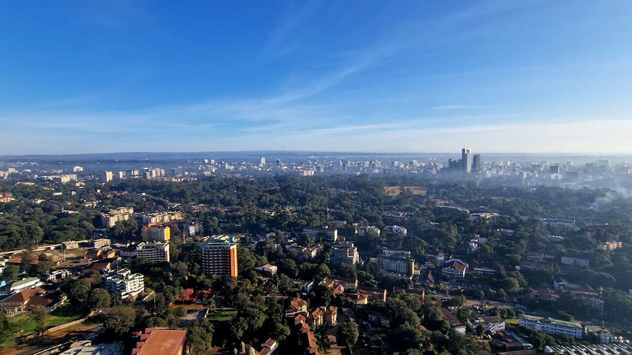 The horizon beyond the city, seen from 88 Nairobi